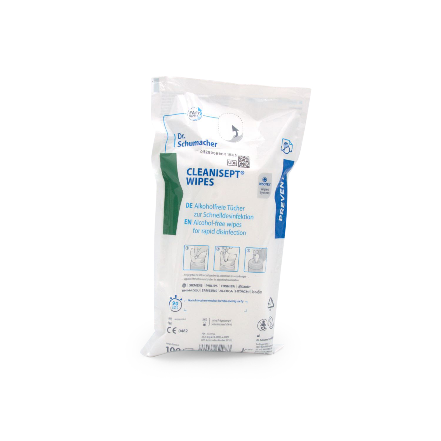 CLEANISEPT WIPES Desinfektionstücher Nachfüllpackung (100 Stück alkoholfr. Schnelldesinfektionstüchertücher)