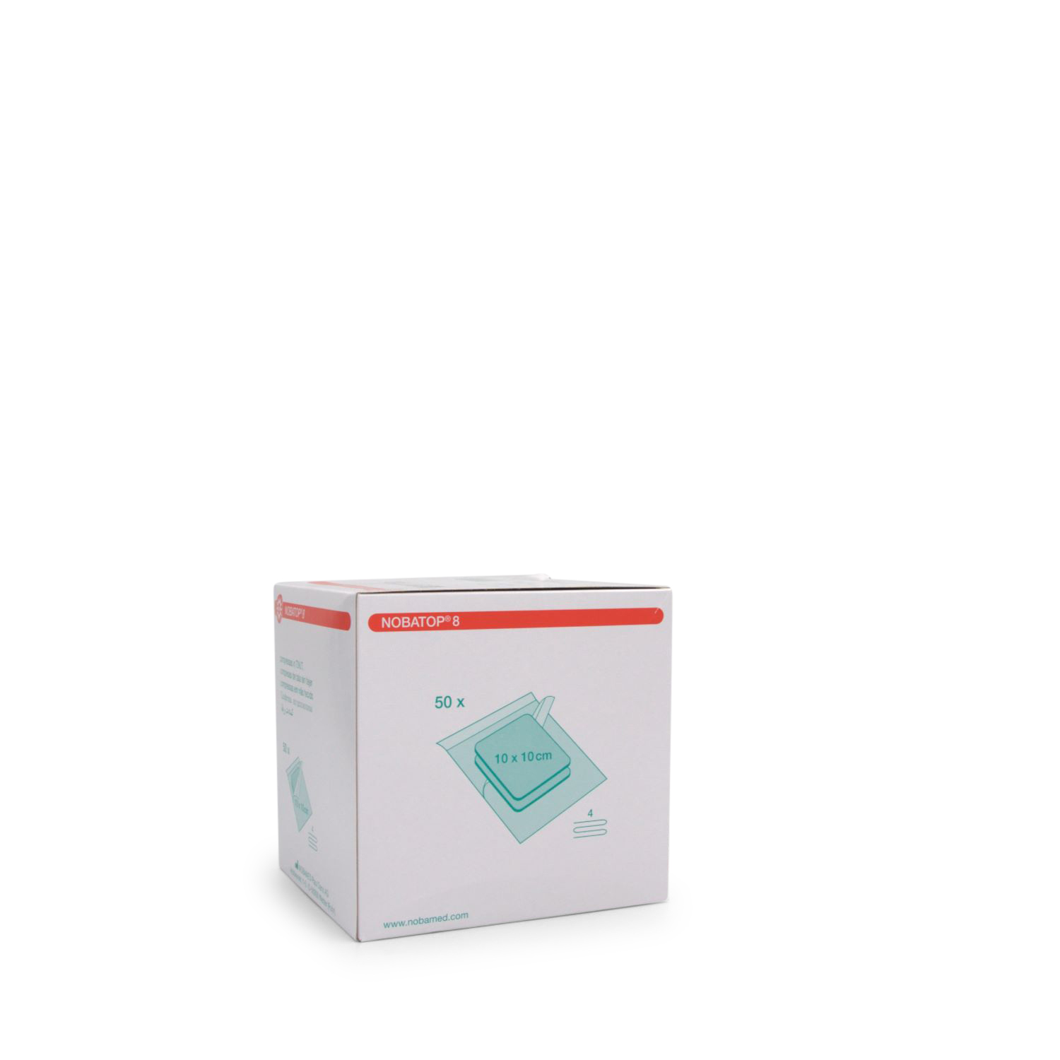 NOBATOP 8 Vlieskompressen (10 cm x 10 cm, 4-fach, steril)