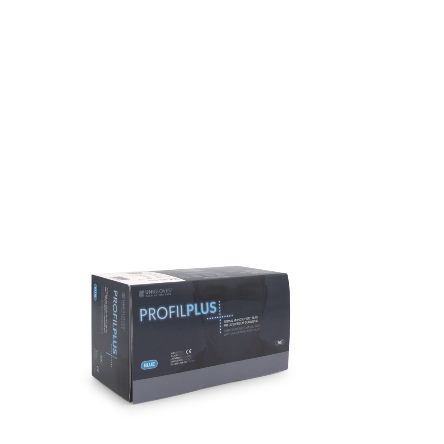 Unigloves PROFIL PLUS OP-Mundschutz (blau, m. Gummizug)