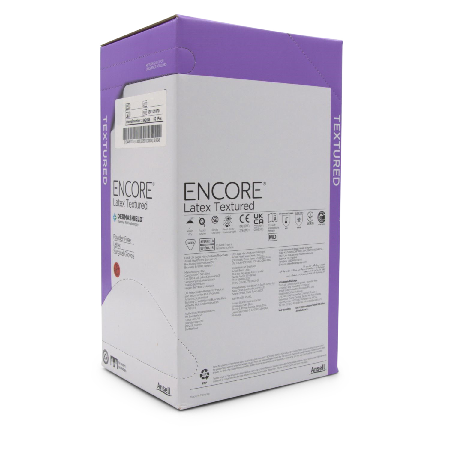 ENCORE® Latex Micro Handschuh (Gr. 7, braun, Latex, PF, steril)