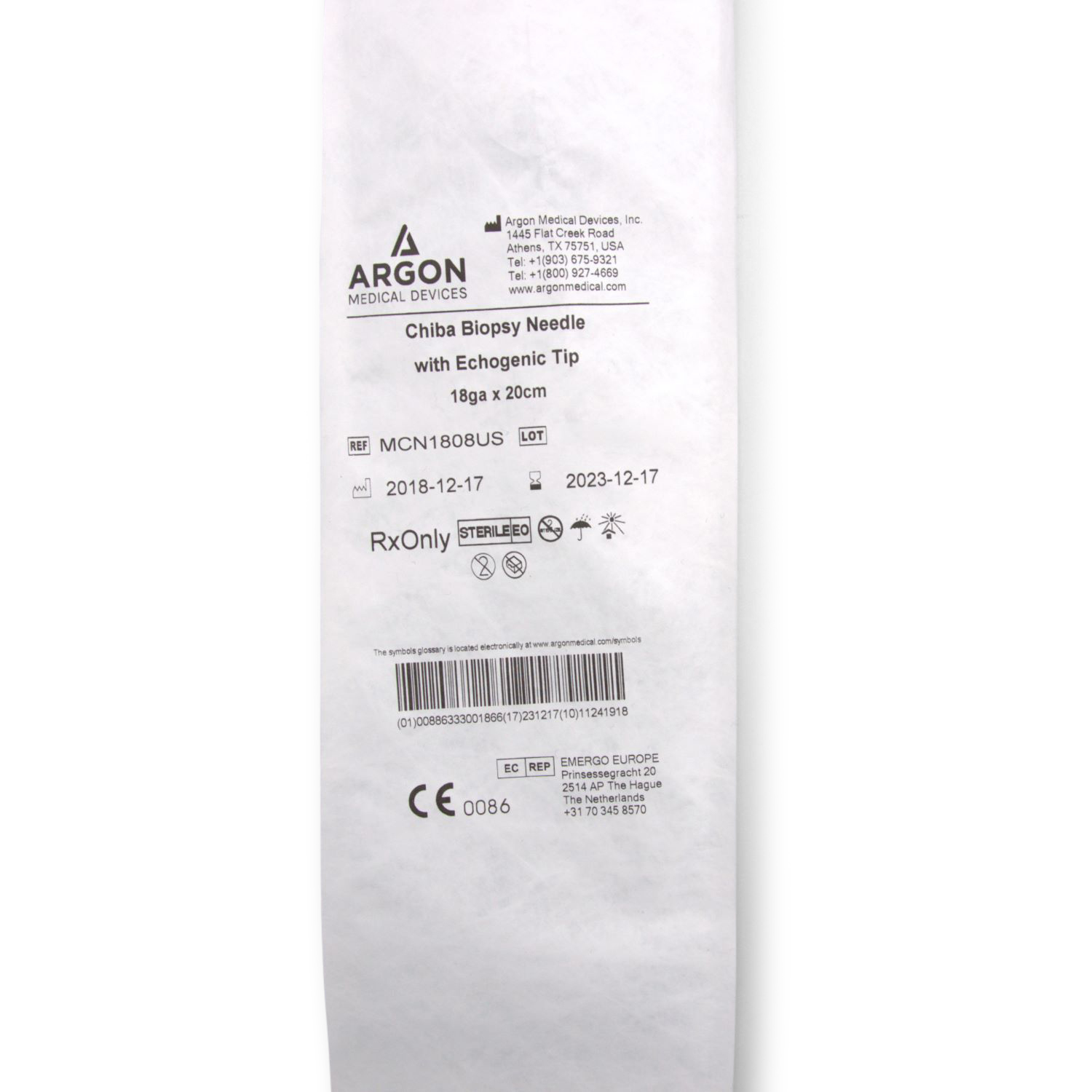 Chiba Biopsienadel (18 G x 20 cm, US sichtbar)