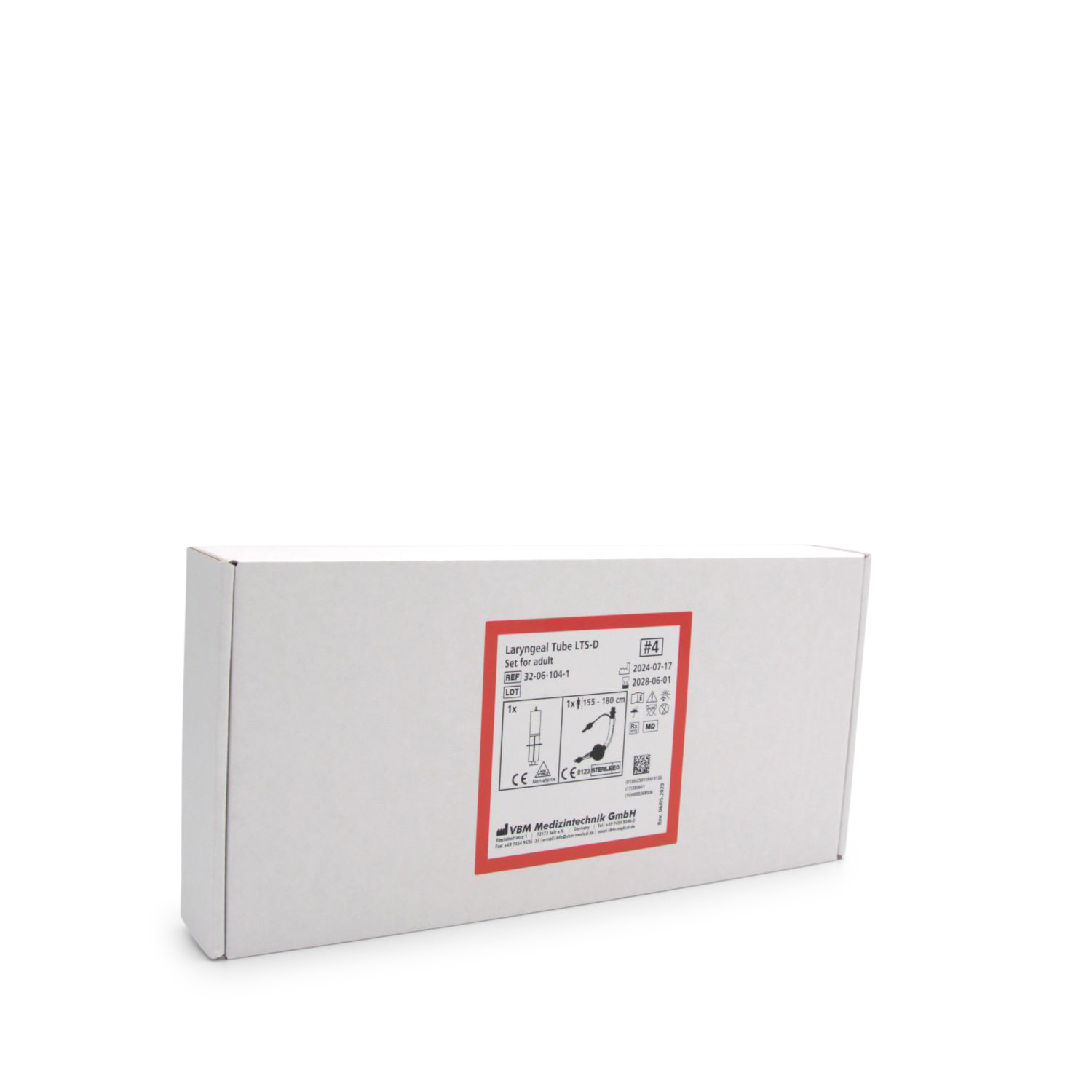Larynx-Tubus LTS-D (Gr. 4, rot , Einzel-Set mit Absaugkanal, farbcod Spitze)