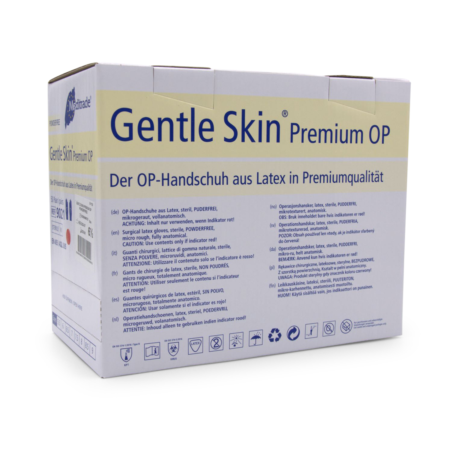 Gentle Skin® Premium OP Handschuh (Gr. 7,5 Latex, puderfrei, steril)