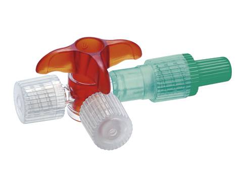 Discofix® C-3 Dreiwegehahn (mit Rotationsadapter, bis 2 bar, rot)