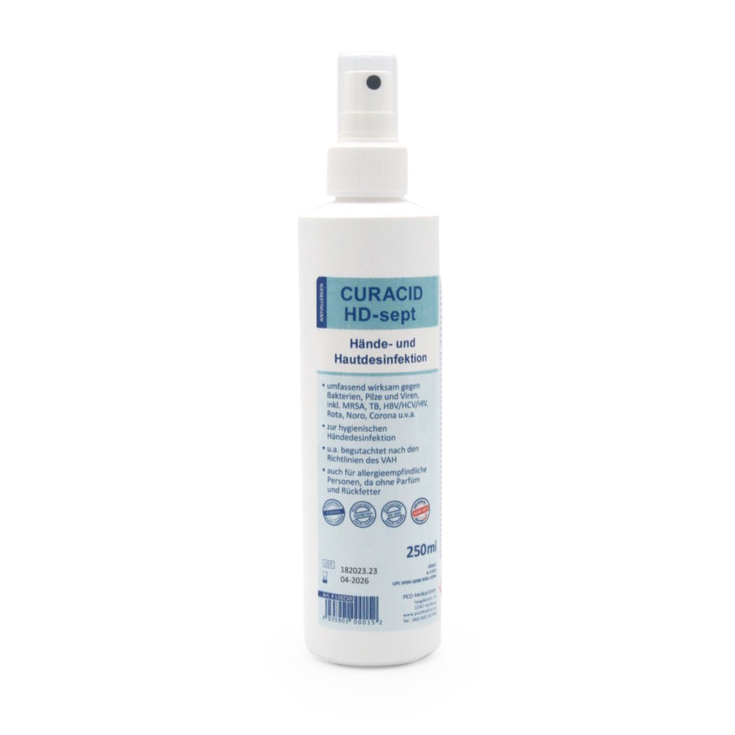 Curacid® HD Sept Hände- und Hautdesinfektion (250 ml,  Sprühflasche) Curacid® HD Sept Hände- und Hautdesinfektion (250 ml,  Sprühflasche)